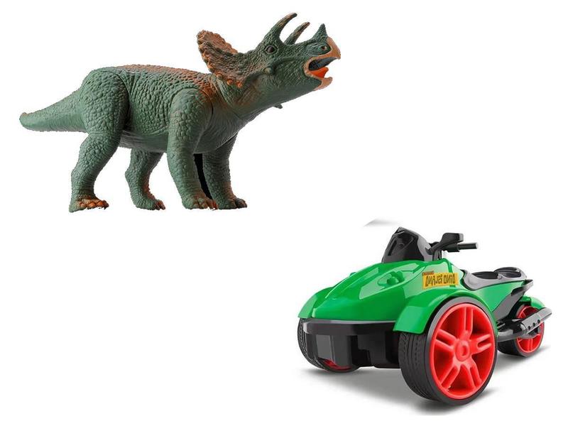 Imagem de Carrinho Fricção E Dinossauro Triceratops Silmar 1570 Verde