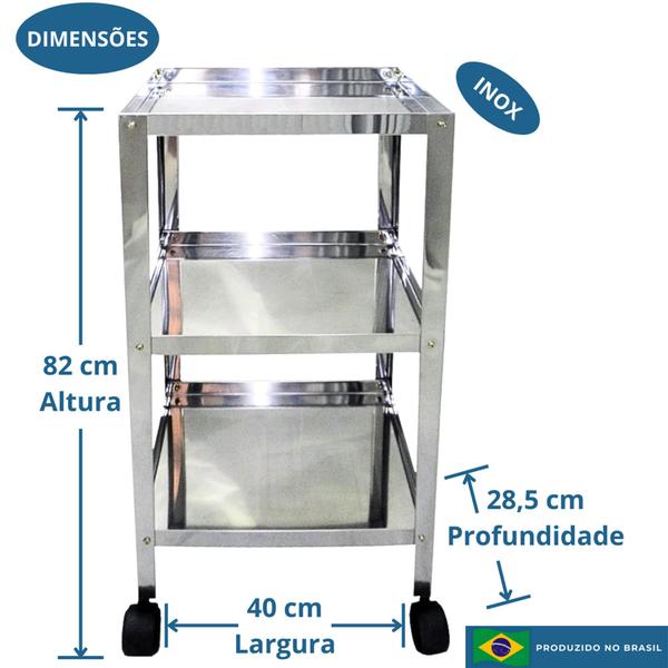 Imagem de Carrinho / Fruteira Organizador Multiuso Inox