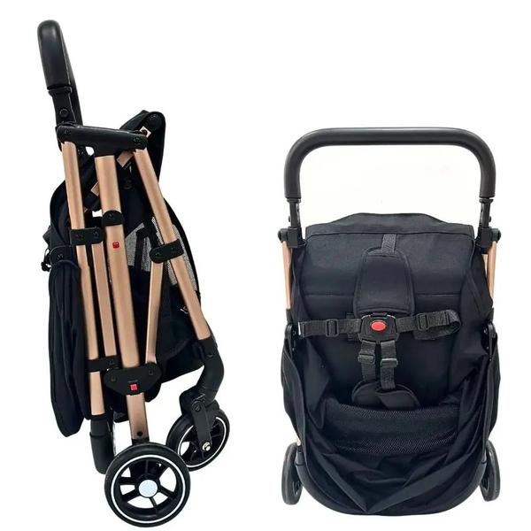 Imagem de Carrinho gemeos zurich Preto/Gold Couro Preto - Premuim Baby