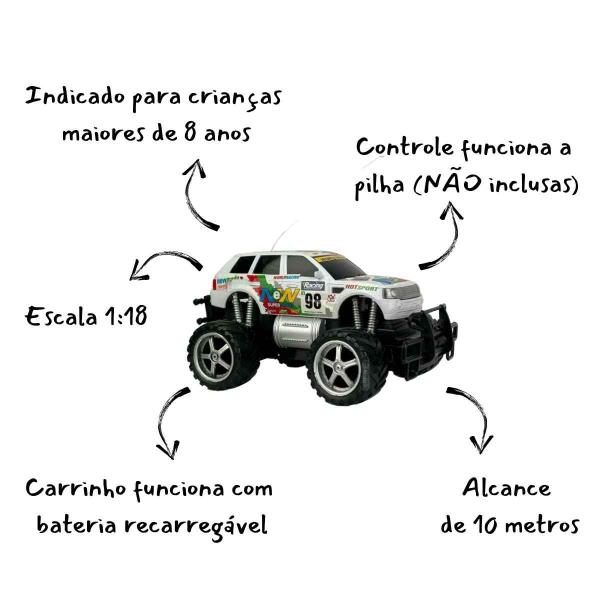 Imagem de Carrinho Giant Four Controle Remoto - CKS Toys - Bateria Recarregável Pick Up Picape Caminhonete