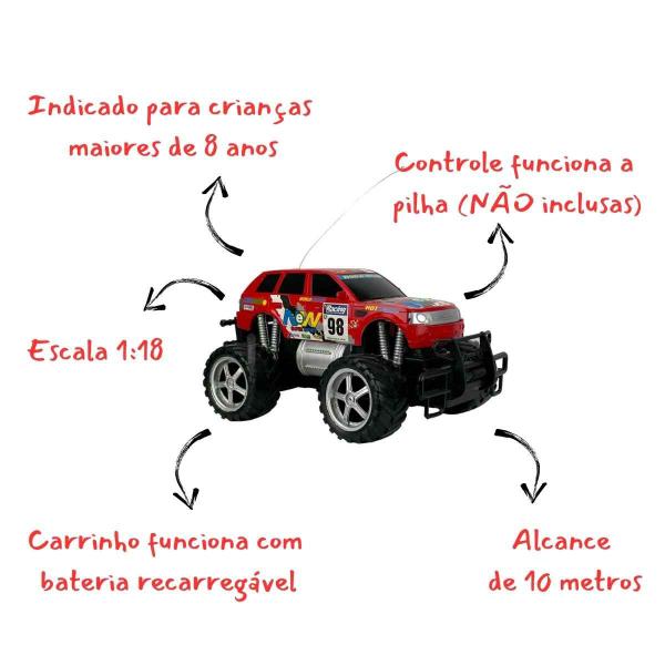 Imagem de Carrinho Giant Four Controle Remoto - CKS Toys - Bateria Recarregável Pick Up Picape Caminhonete