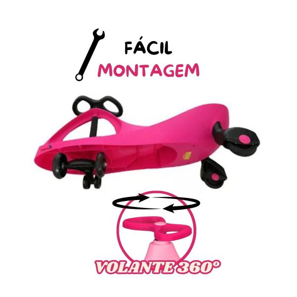 Imagem de Carrinho Gira Car Rolimã - ROSA - Musical Plasmacar Skate C/ Luzes - Até 50kg - Zoop