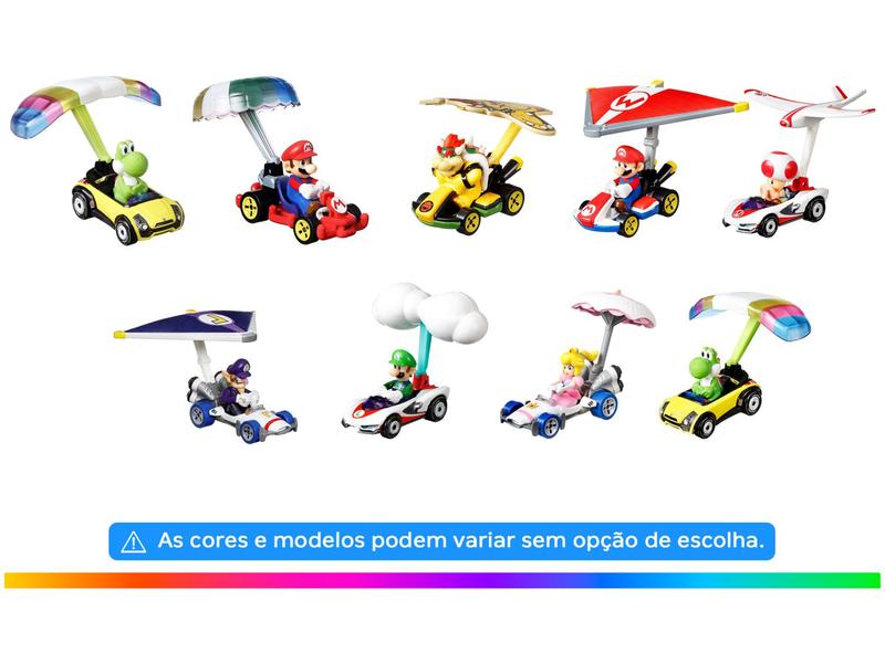 Carrinho Hot Wheels Mario Kart com Glider - Mattel com Acessório Planador Imagem de Carrinho Hot Wheels Mario Kart com Glider