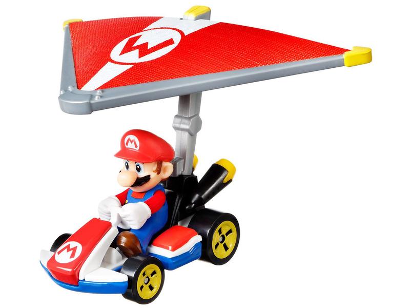 Carrinho Hot Wheels Mario Kart com Glider - Mattel com Acessório Planador Imagem de Carrinho Hot Wheels Mario Kart com Glider