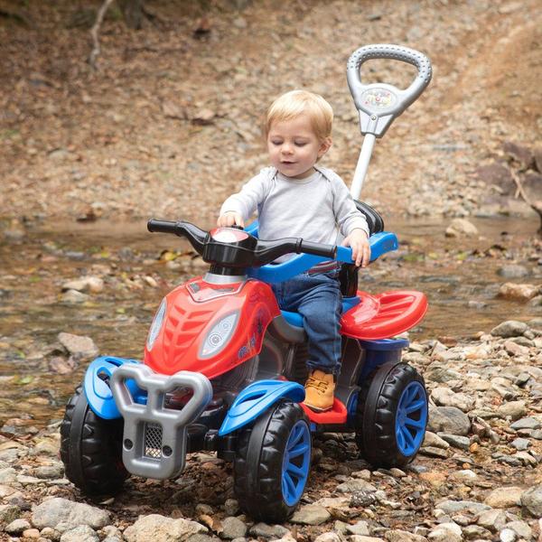 Imagem de Carrinho Infantil Passeio e Pedal Quadriciclo 2 em 1 - Spider Homem Aranha - Maral