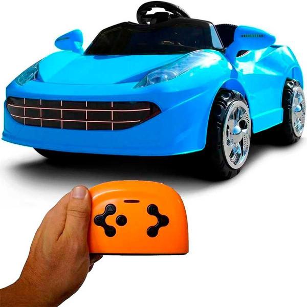 Imagem de Carrinho Infantil Passeio Mini Ferrari Esporte Azul Carro