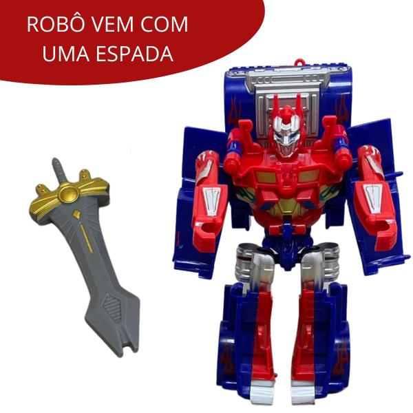 Imagem de Carrinho infantil transformer robo azul menino