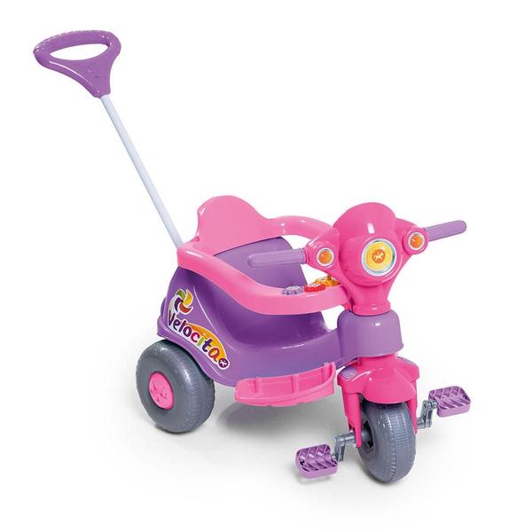 Imagem de Carrinho Infantil Velocita com Aro Protetor Lilás Rosa 959