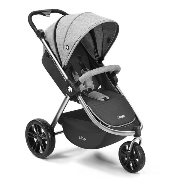 Imagem de Carrinho Jogger Sway Três Rodas 0-15kgs Preto com Cinza Litet - BB373