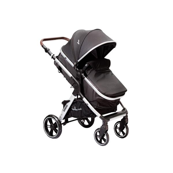 Imagem de Carrinho Kansas Silver Premium Baby c/ Bebê Conforto e Base