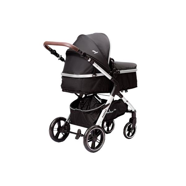 Imagem de Carrinho Kansas Silver Premium Baby c/ Bebê Conforto e Base