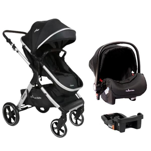 Imagem de Carrinho Kansas Silver Premium Baby Com Bebê Conforto E Base