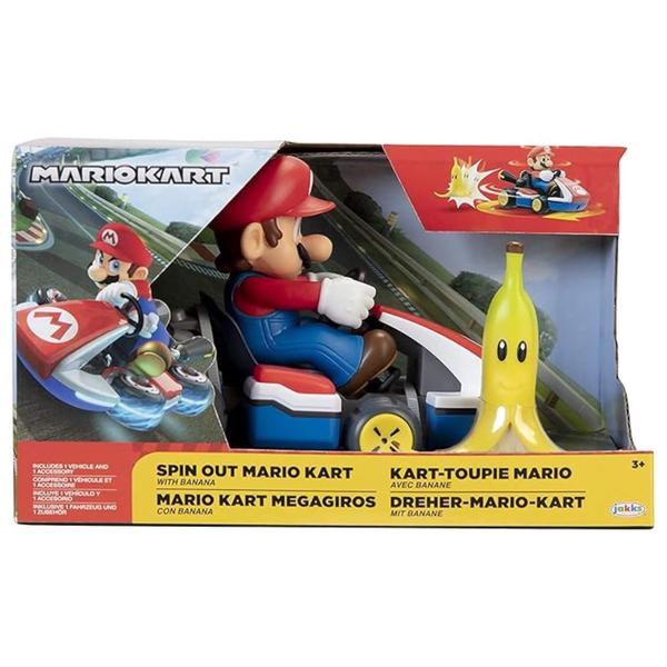 Imagem de Carrinho Kart Super Mario ou Luigi Spin Out com Casca de Banana de Brinquedo Candide - 3022