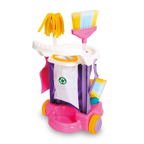 Carrinho Limpeza Infantil Vassoura Pá Cleaning Trolley Rosa - MARAL Imagem de Carrinho Limpeza Infantil Vassoura Pá Cleaning Trolley Rosa