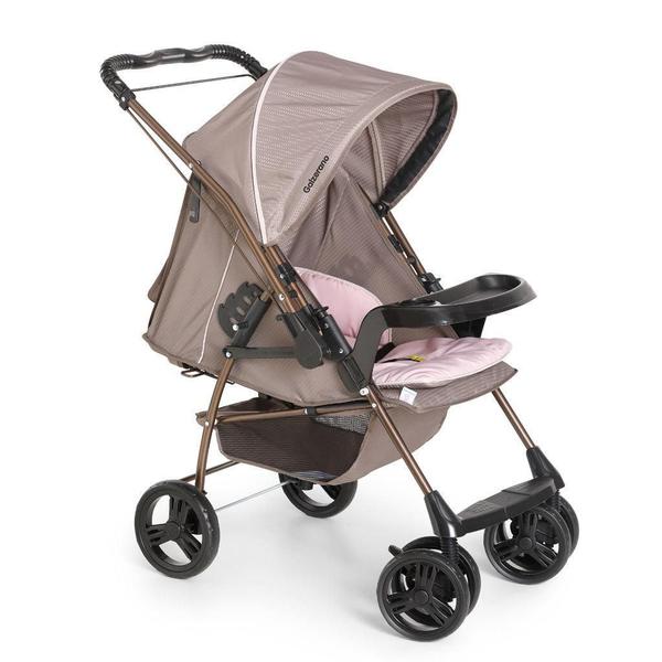 Imagem de Carrinho Milano Rev Ii Cappuccino Rosa E Bebê Conforto