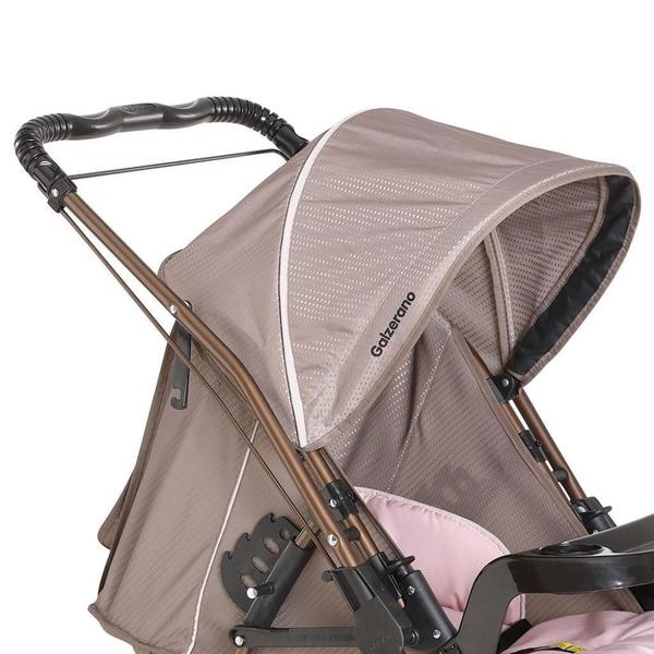 Imagem de Carrinho Milano Rev Ii Cappuccino Rosa E Bebê Conforto