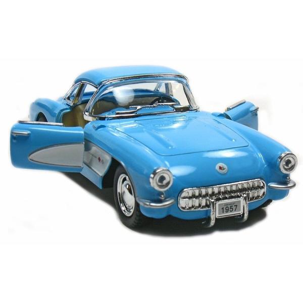 Imagem de Carrinho Miniatura Chevrolet Corvette 1957 Escala 1:34 (Azul)