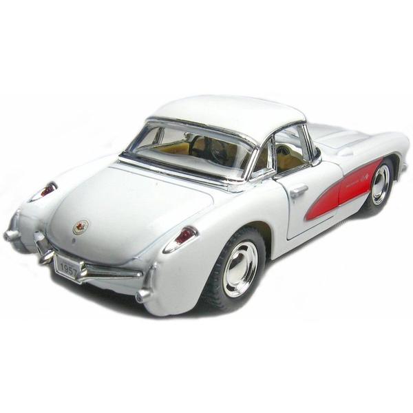 Imagem de Carrinho Miniatura Chevrolet Corvette 1957 Escala 1:34 (Branco)