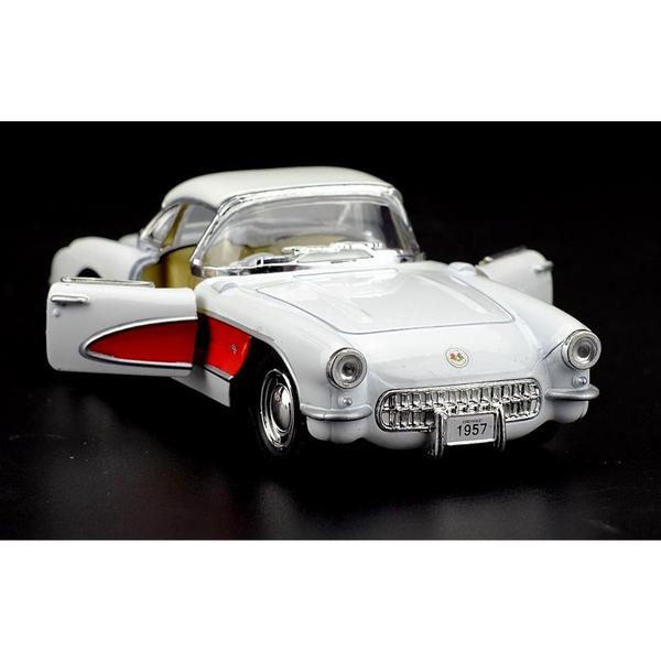 Imagem de Carrinho Miniatura Chevrolet Corvette 1957 Escala 1:34 (Branco)