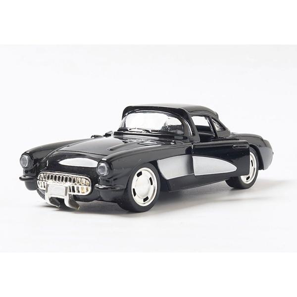 Imagem de Carrinho Miniatura Chevrolet Corvette 1957 Escala 1:34 (Preto)