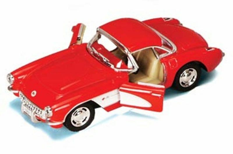 Imagem de Carrinho Miniatura  Chevrolet Corvette 1957  Escala 1:34 (Vermelho)