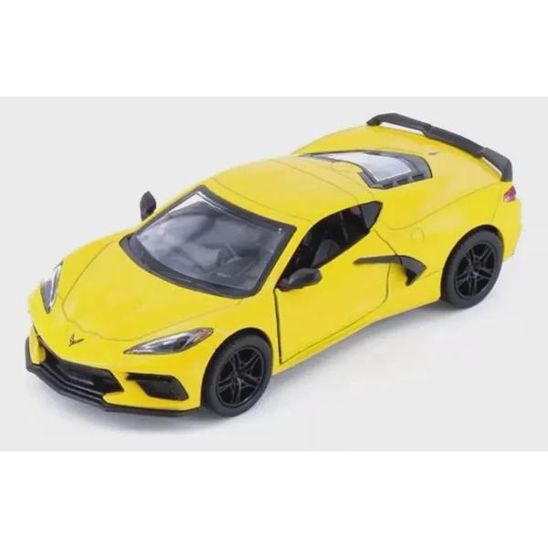 Imagem de Carrinho Miniatura Chevrolet Corvette 2021 Escala 1/36 Kinsmart (Amarelo)