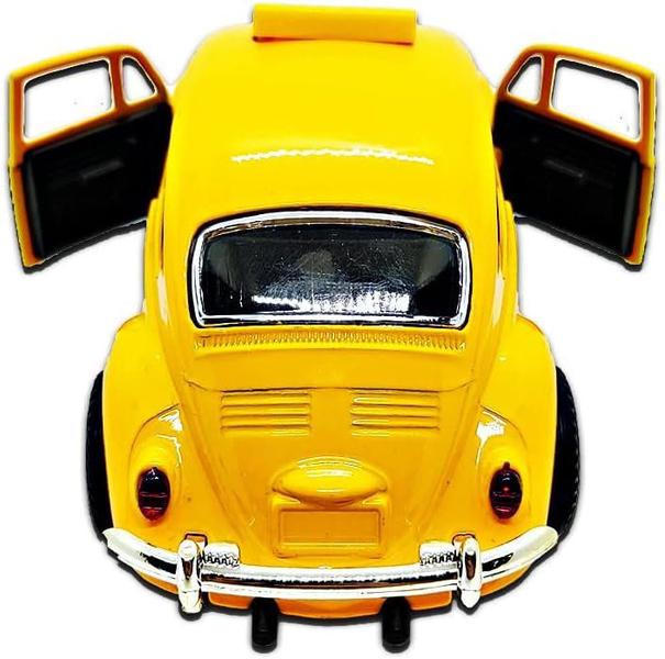 Imagem de Carrinho Miniatura De Metal Fusca Taxi Antigo Amarelo 13cm