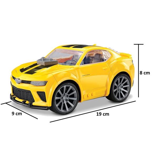 Imagem de Carrinho Monta e Desmonta Didático com 35 Peças Chevrolet Camaro Amarelo Licenciado