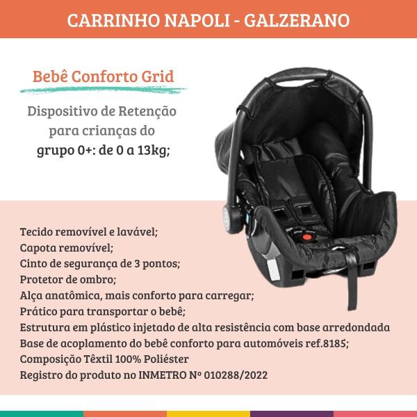 Imagem de Carrinho Napoli + Bebê Conforto Travel System Carro De Passeio Galzerano