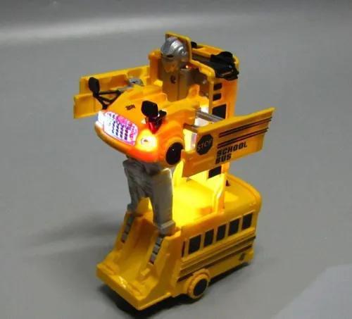 Imagem de Carrinho Onibus Transformes Som Luz Bus Brinquedo Bate Volta