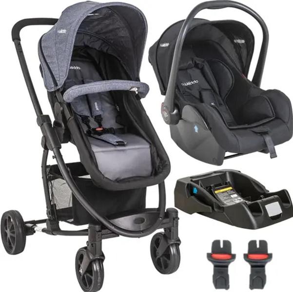 Imagem de CARRINHO PARA BEBE + BEBE CONFORTO E BASE PRIMA- Kiddo - Ref (5229AMG/ 5229AMP/ 5229AMA)