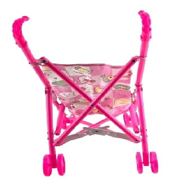 Imagem de Carrinho para Boneca brinquedo pratico Estampado Rosa