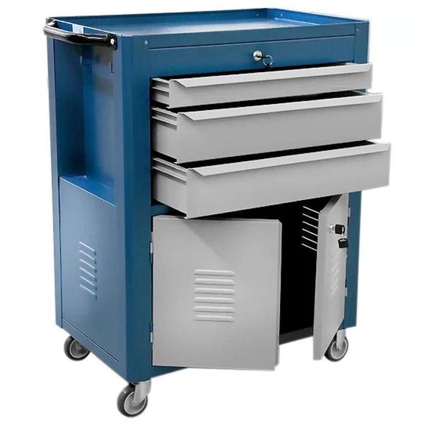 Carrinho para Ferramentas Azul com 2 Portas 3 Gavetas C06 Fercar