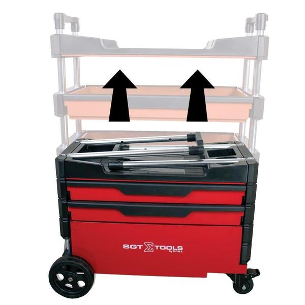 Carrinho para Ferramentas Vermelho Trolley 1205100610 SIGMA Imagem de Carrinho para Ferramentas Vermelho Trolley 1205100610 SIGMA