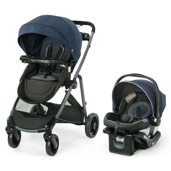 Carrinho Passeio c/ Bebê Conforto TS ModesElement Azul Graco Carrinho Passeio c/ Bebê Conforto TS ModesElement Azul Graco