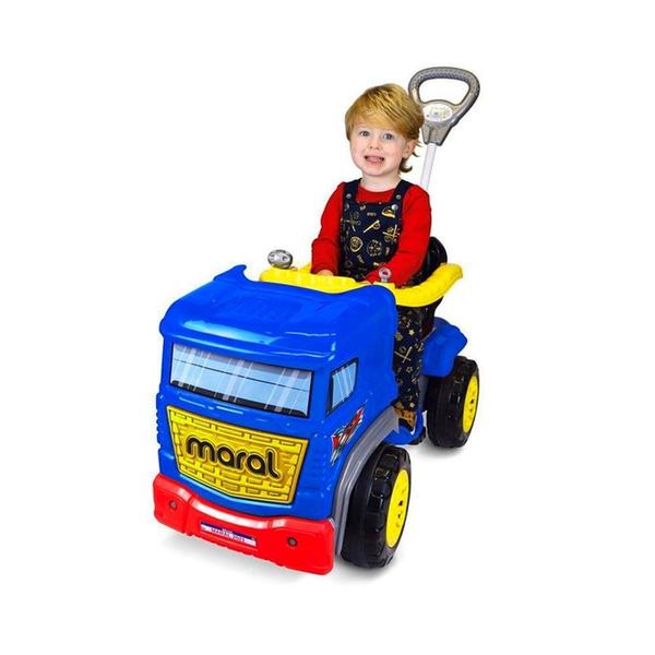 Imagem de Carrinho Passeio C/ Empurrador Pedal Truck Azul - Maral