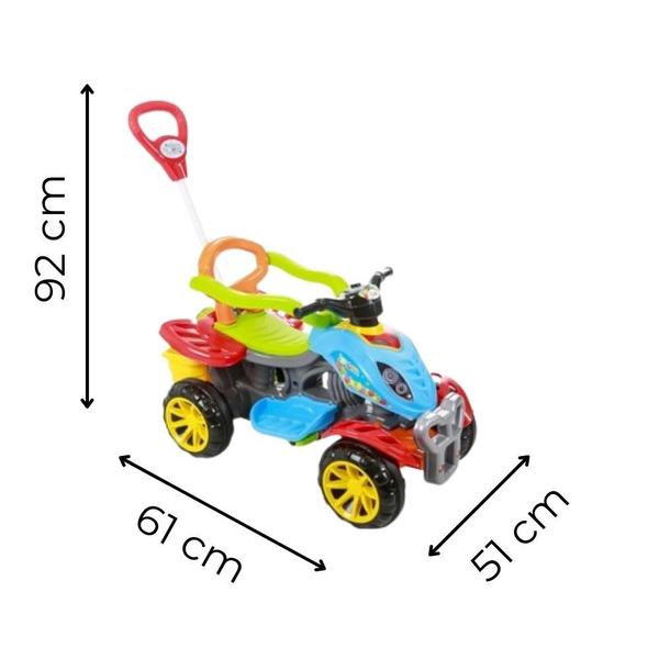 Imagem de Carrinho Passeio Infantil Quadriciclo Criança Pedal Haste