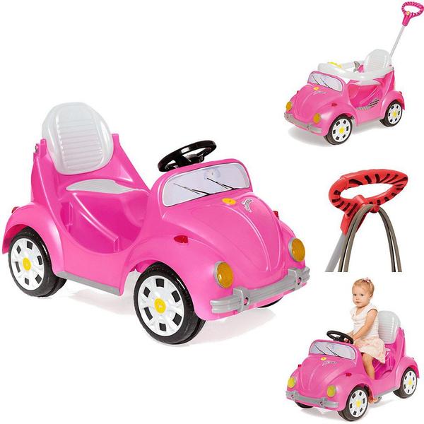 Imagem de Carrinho Passeio Pedal Calesita 1300 Fouks Fusca 2 em 1 Pink