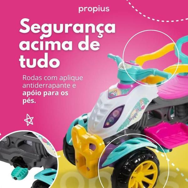 Imagem de Carrinho Passeio Quadriciclo Infantil Menina Adesivo