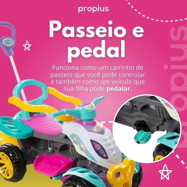 Imagem de Carrinho Passeio Quadriciclo Infantil Menina Direção