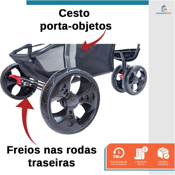 Imagem de Carrinho Passeio Urban com sistema de fechamento ultra fácil assento e caporta retrátil cinto de 5 pontos bandeja frontal trava de segurança