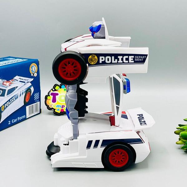 Carrinho Polícia 2 em 1 Autobots Bate E Volta C/ Luz E Som - Toy King Imagem de Carrinho Polícia 2 em 1 Autobots Bate E Volta C/ Luz E Som