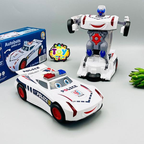 Carrinho Polícia 2 em 1 Autobots Bate E Volta C/ Luz E Som - Toy King Imagem de Carrinho Polícia 2 em 1 Autobots Bate E Volta C/ Luz E Som
