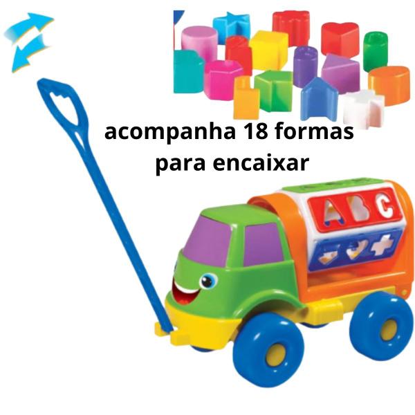 Imagem de Carrinho Puxar Caminhão Infantil Grande Brinquedo Educativo Didático1 Ano