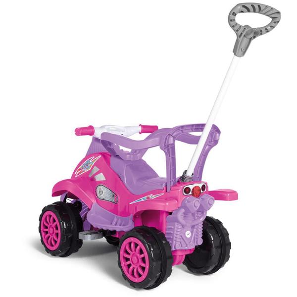 Imagem de Carrinho Quadriciclo Cross Passeio Infantil Rosa Buzina 4x4