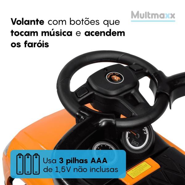 Imagem de Carrinho Quadriciclo de Passeio Infantil Multmaxx com Empurrador até 30Kg Laranja