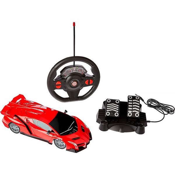 Imagem de Carrinho Racing Control Raptor com Volante e Pedal Vermelho 1:16 BR1336 - Multikids