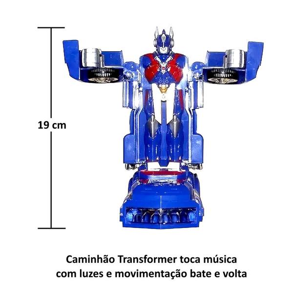 Imagem de Carrinho Robô Caminhão Transformer Optimus com Som e Luzes Brinquedo Infantil