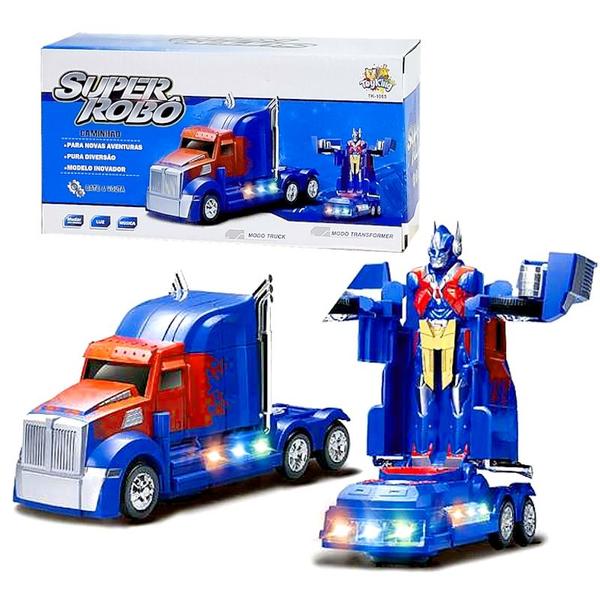 Imagem de Carrinho Robô Caminhão Transformer Optimus com Som e Luzes Brinquedo Infantil