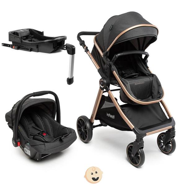 Imagem de Carrinho Romanzo com bebê conforto e base Isofix Infanti